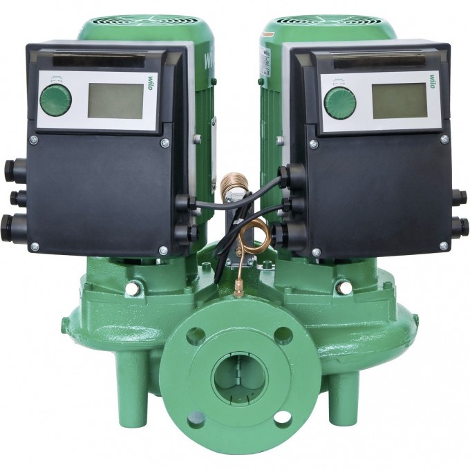 Циркуляционный насос с сухим ротором в исполнении INLINE с фланцевым соединением WILO VEROTWIN-DP-E 32/105-0,75/2-R1 2159000 2144402